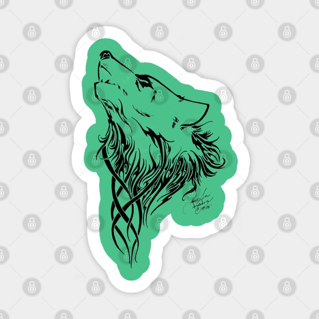 Tribal Wolf Sticker by tigressdragon